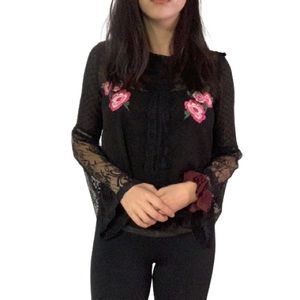 Miss selfridge lace and floral blouse